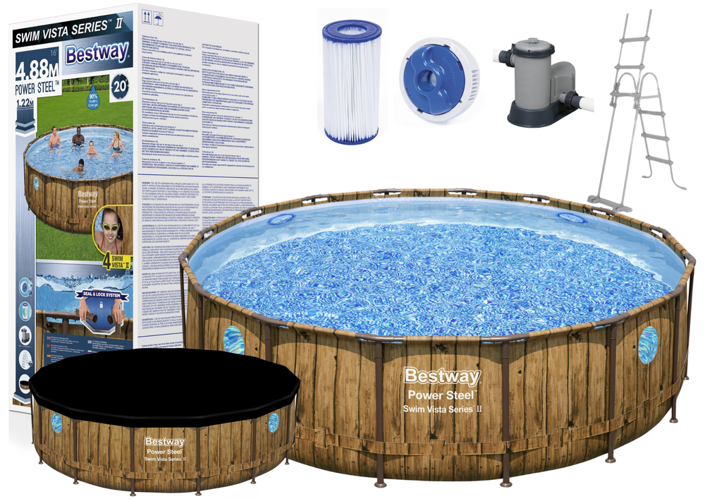 Levně Bestway Bazén Bestway Rattan Swim Vista 488 x 122 cm 56725