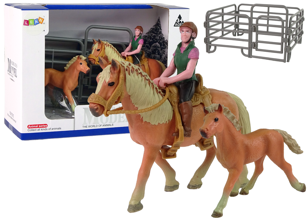 mamido  Sada 3 figurek Koně a farma Figurka Kůň Hříbě Jezdec