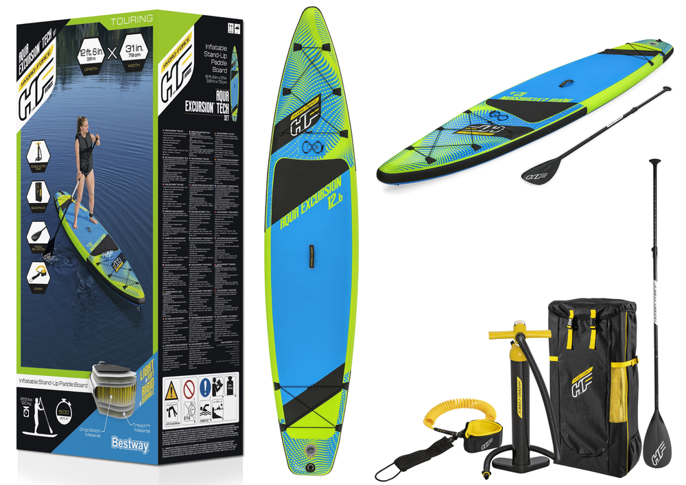 Levně Nafukovací paddleboard s příslušenstvím Bestway 65373 Aqua Excursion 381 cm