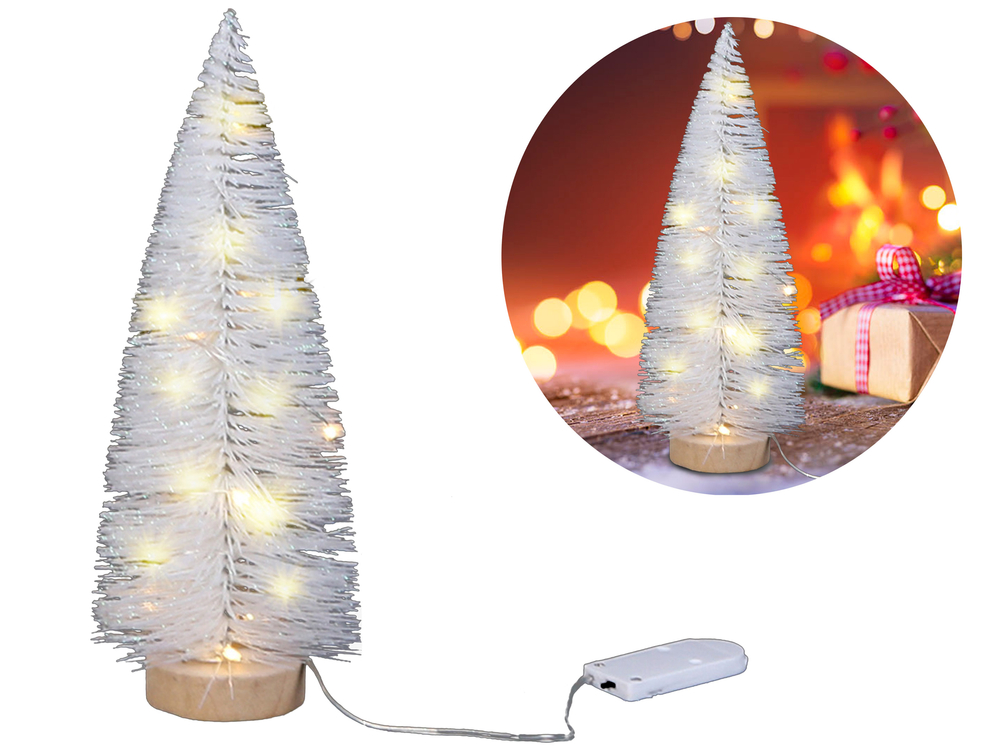 mamido  Dekorativní Vánoční stromeček s osvětlením bílý