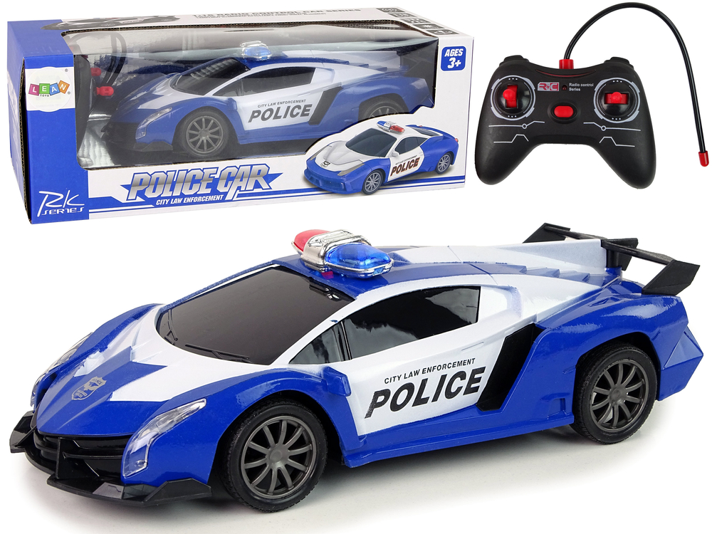 Levně Policejní auto na dálkové ovládání R/C 1:16 modré