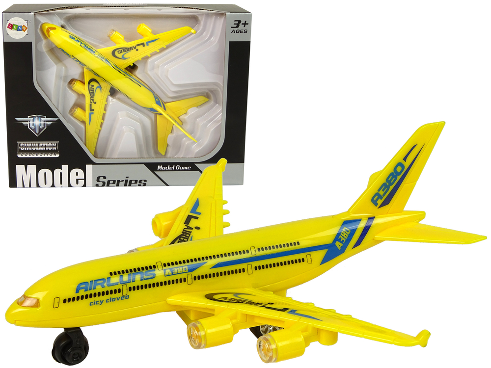 mamido  Dopravní letadlo s třecím pohonem a světly žluté