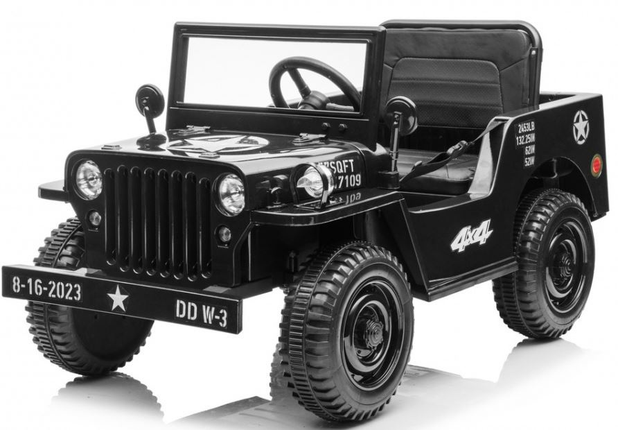 Mamido  Mamido Dětský elektrický vojenský Jeep Willys 12V7Ah černý
