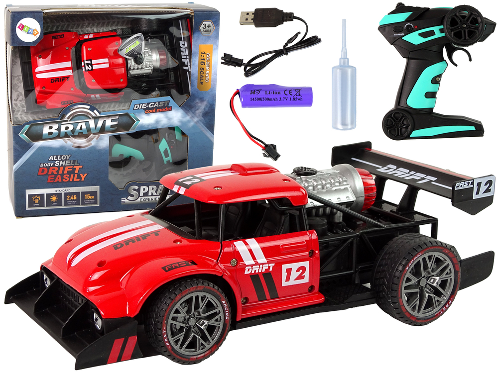 Levně Sportovní auto Steam na dálkové ovládání R/C 1:16 červené