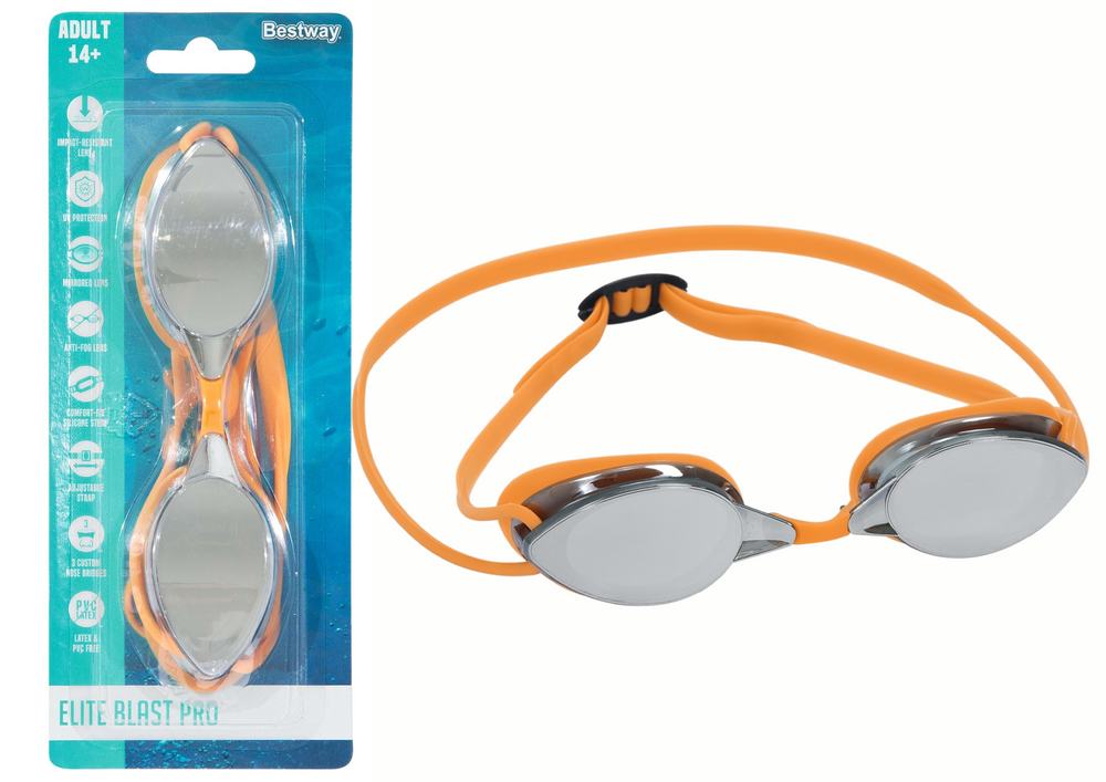 mamido  Zrcadlové plavecké brýle oranžové