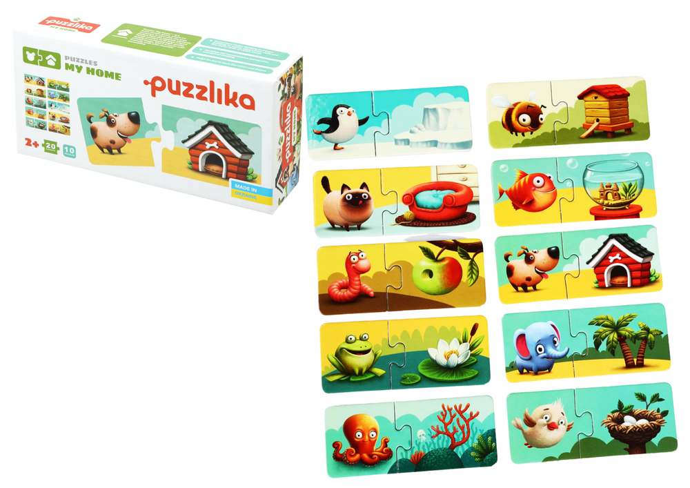 mamido  Puzzle zvířátka a jejich dům