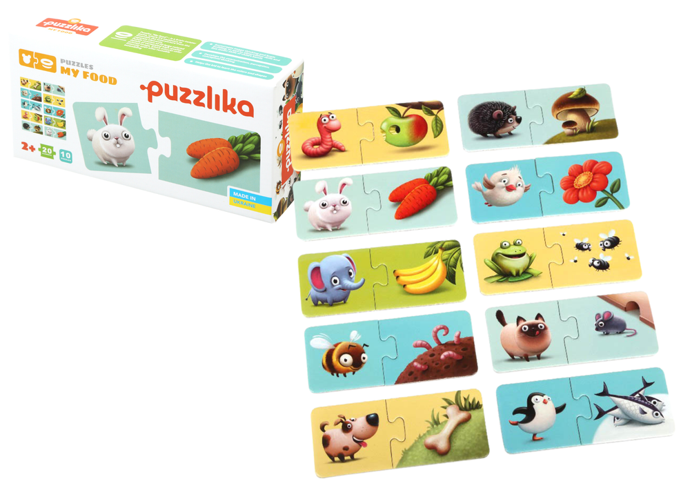 mamido  Puzzle zvířátka a jídlo