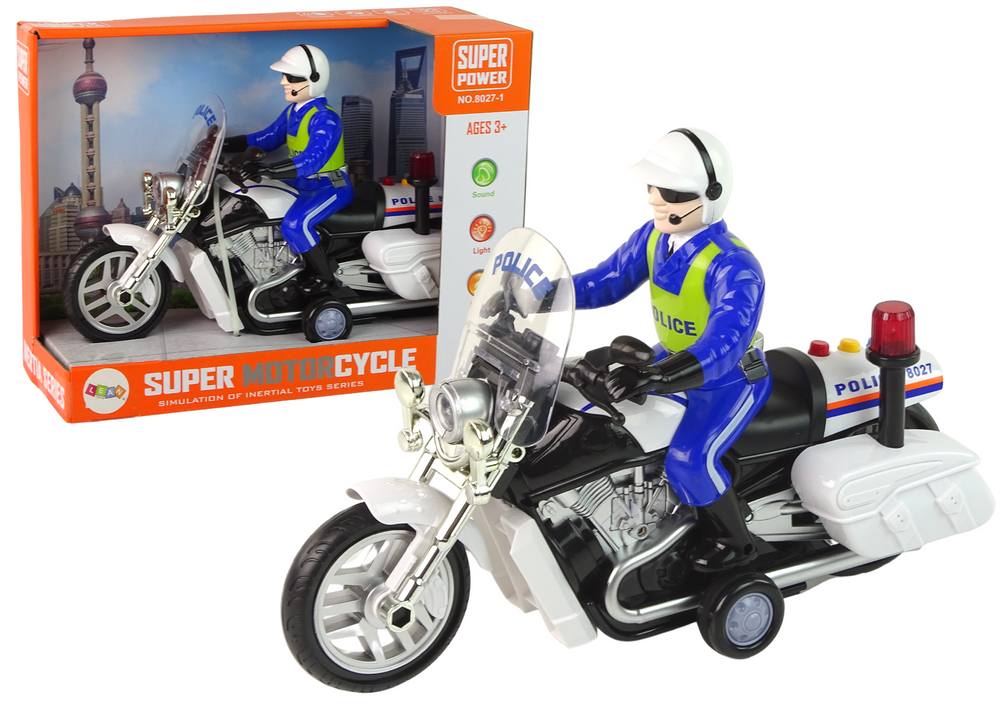 Levně Policejní motorka s policistou a efekty