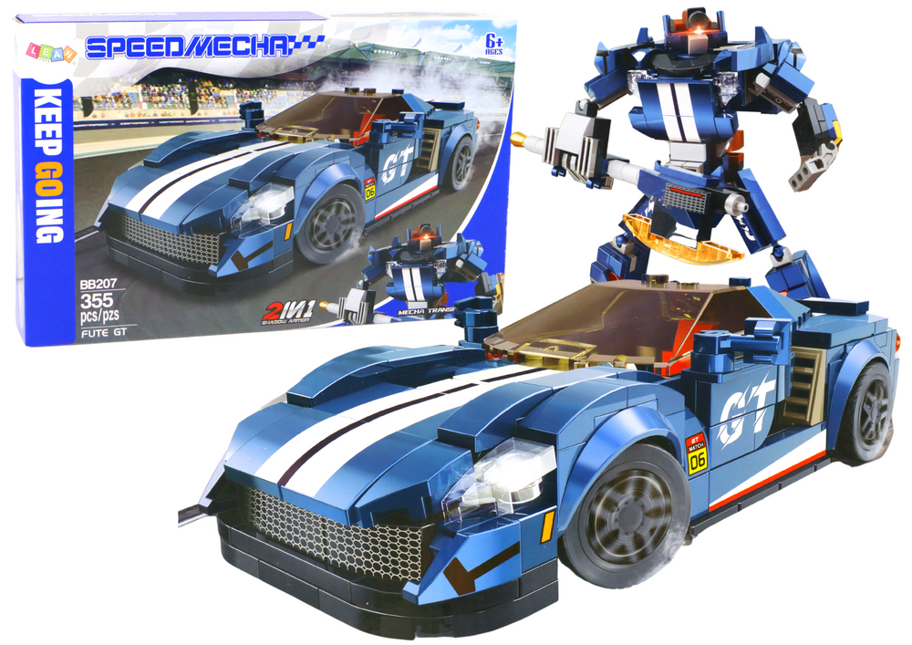 Levně Konstrukční Auto Robot Transformer 2v1 Fute GT 355 kusů