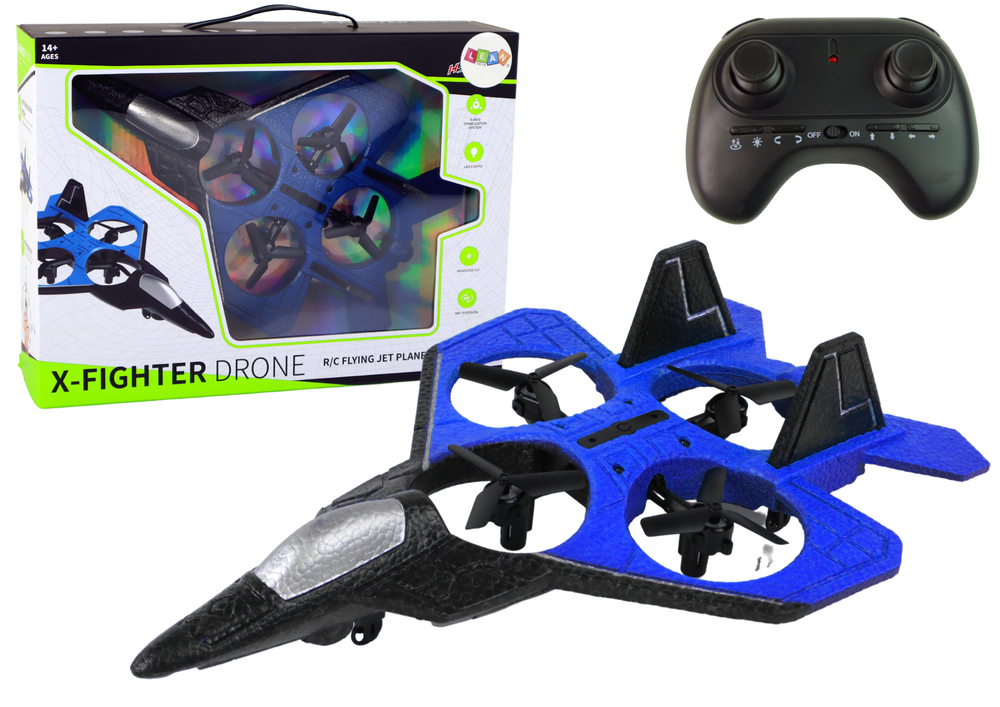 Levně Stíhací letadlo X fighter drone na dálkové ovládání RC modré