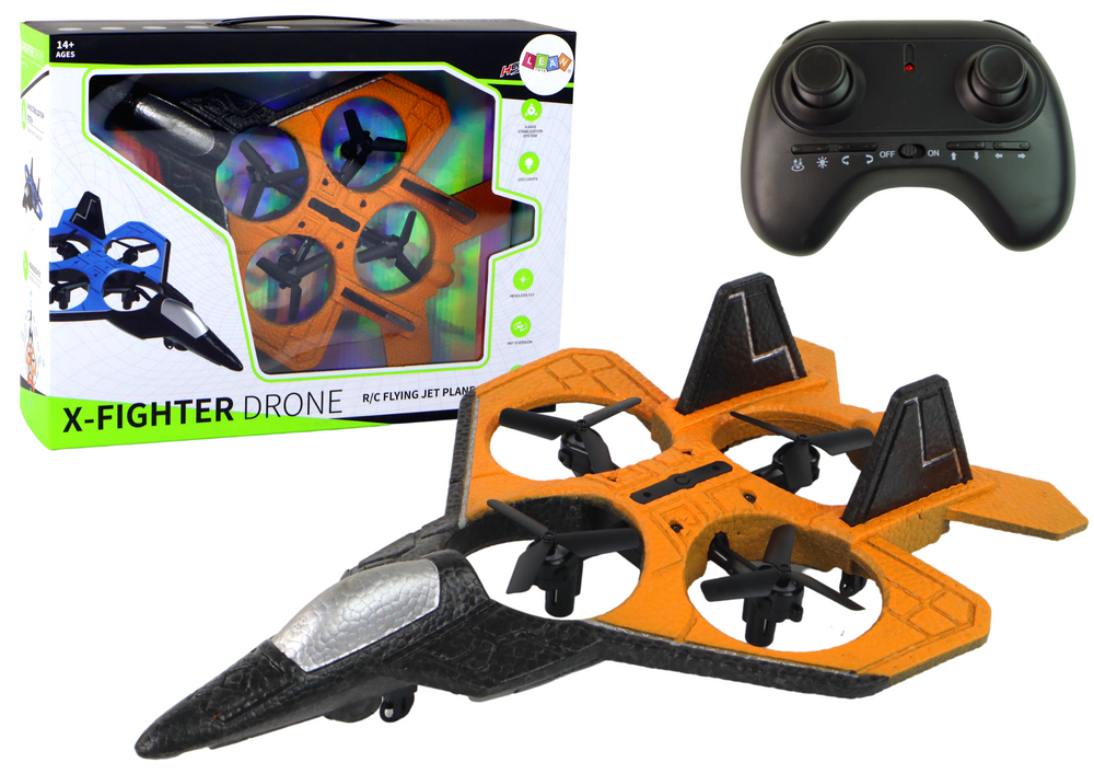 Stíhací letadlo X fighter drone na dálkové ovládání RC oranžové