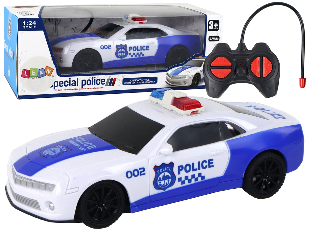 Levně Policejní auto na dálkové ovládání R/C 1:24 modré