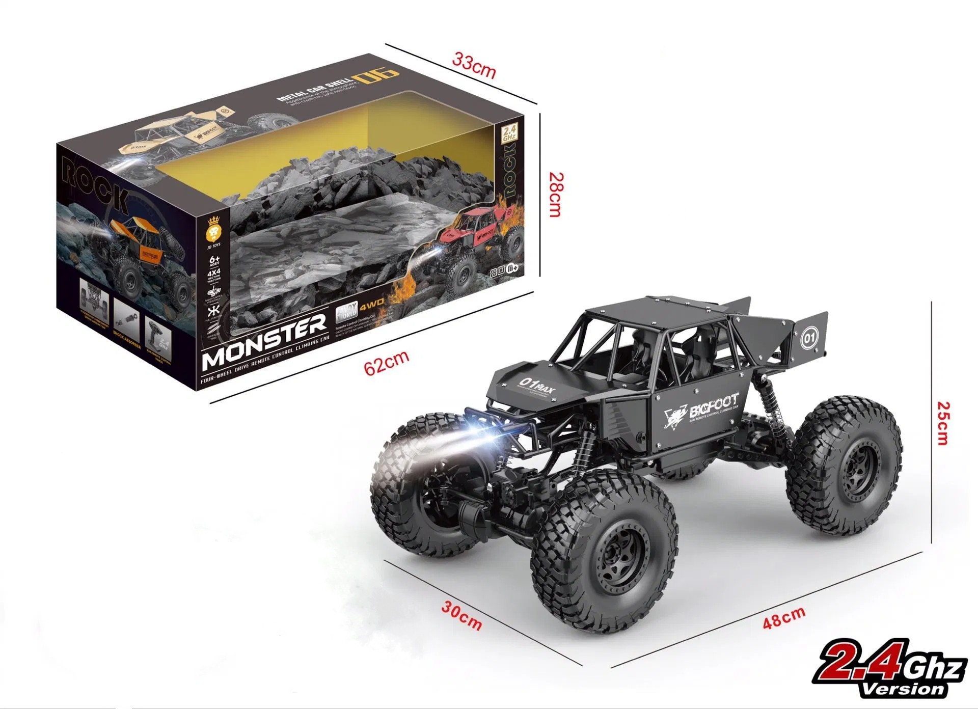 Mamido  Mamido Terénní autíčko na dálkové ovládání Monster XXL černé 1:8 RC