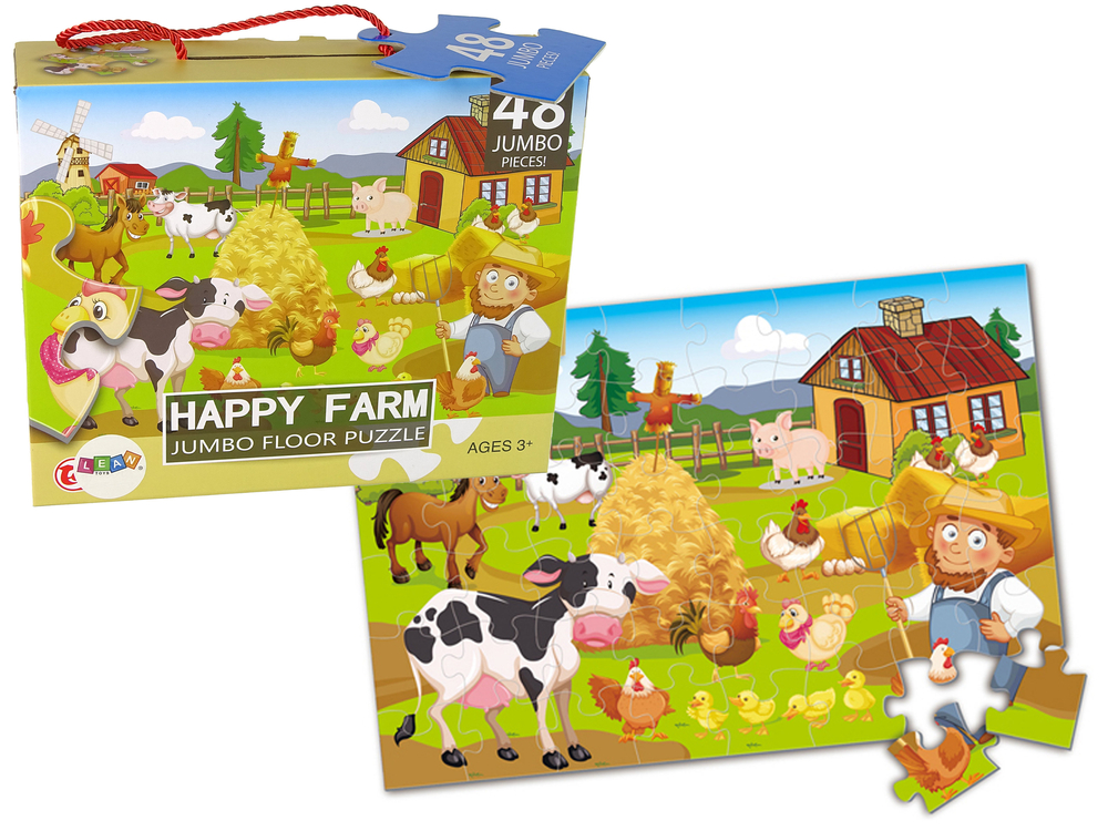 Levně Dětské puzzle Zvířata na farmě 48 dílků