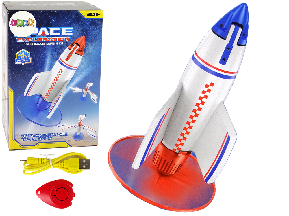 mamido  Létající raketa s nabíječkou 21 cm bílá