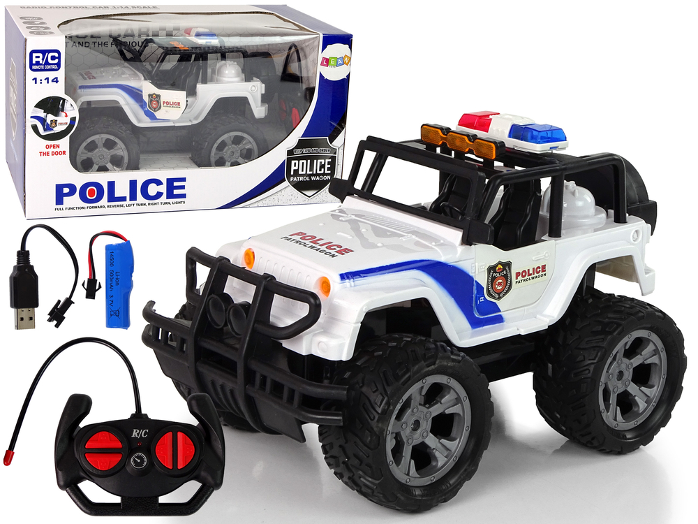 mamido  Auto Policie na dálkové ovládání RC Jeep 1:14 RC