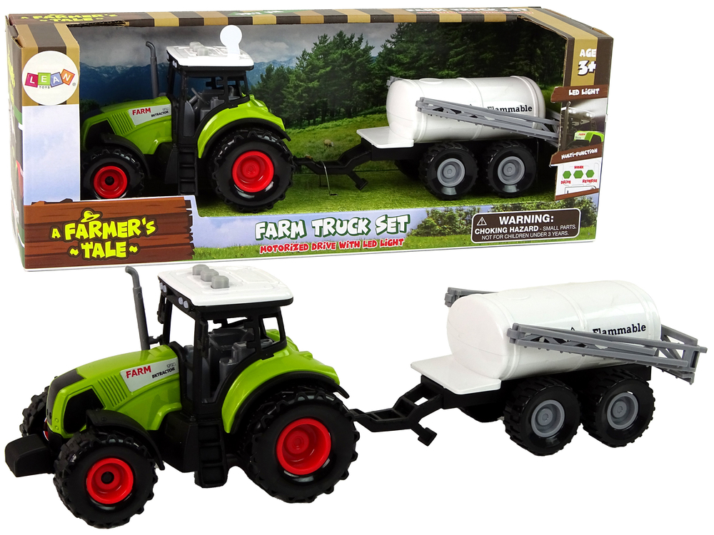 mamido  Farmářský traktor pro děti s bílým přívěsem