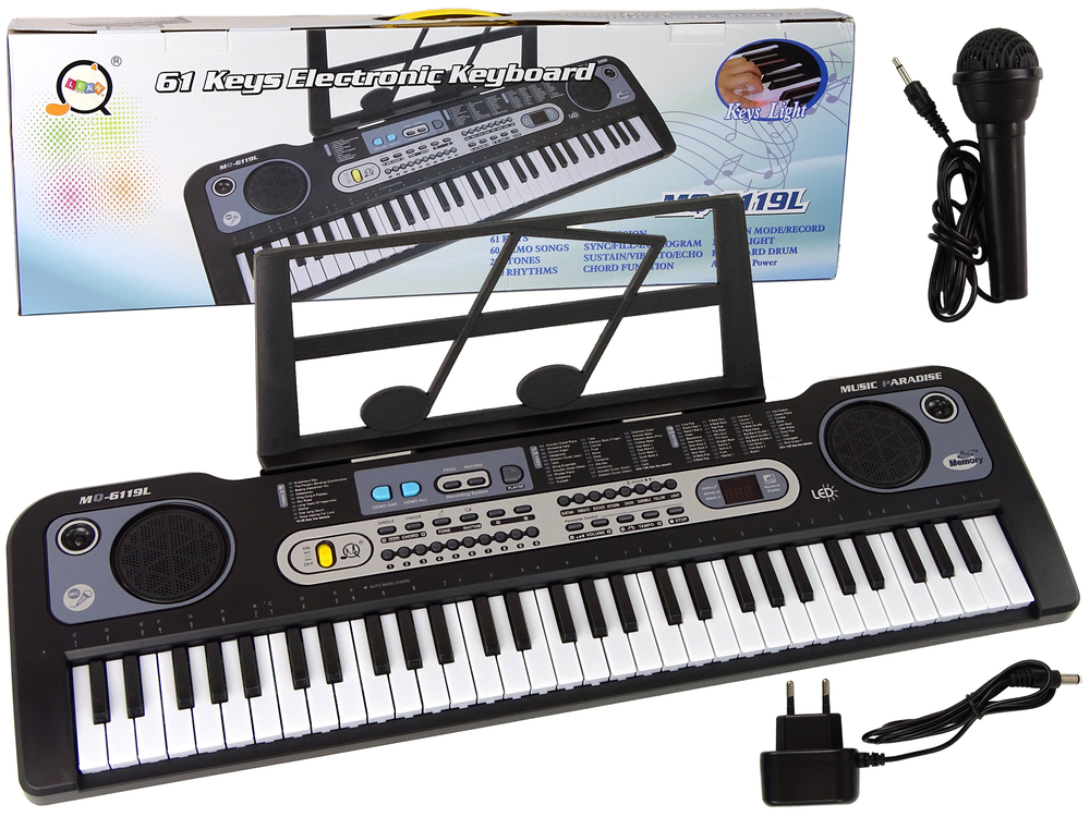 Levně Keyboard MQ-6119L s mikrofonem černý