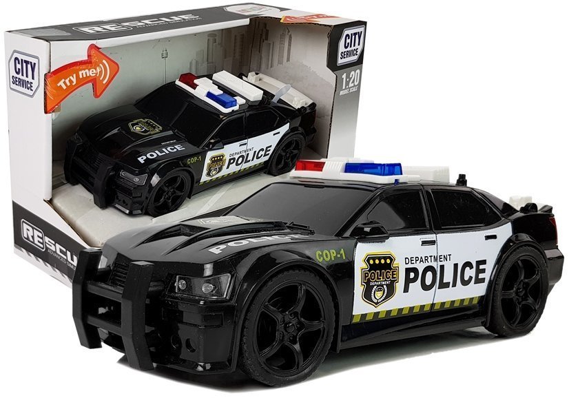 mamido  Policejní autíčko 1:20 s pohonem, zvukem a světelnými efekty černé