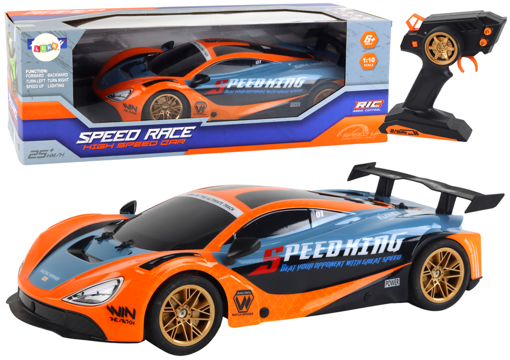 mamido  Auto na dálkové RC ovládání Speed King 1:10 oranžové RC