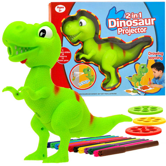 Levně Dinosaurus T-rex projektor + fixy