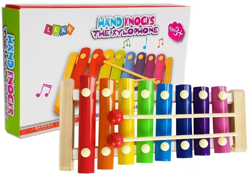 mamido  Dřevěný barevný xylofon s paličkami