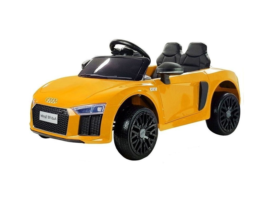 Levně Dětské elektrické autíčko Audi R8 Spyder lakované žluté