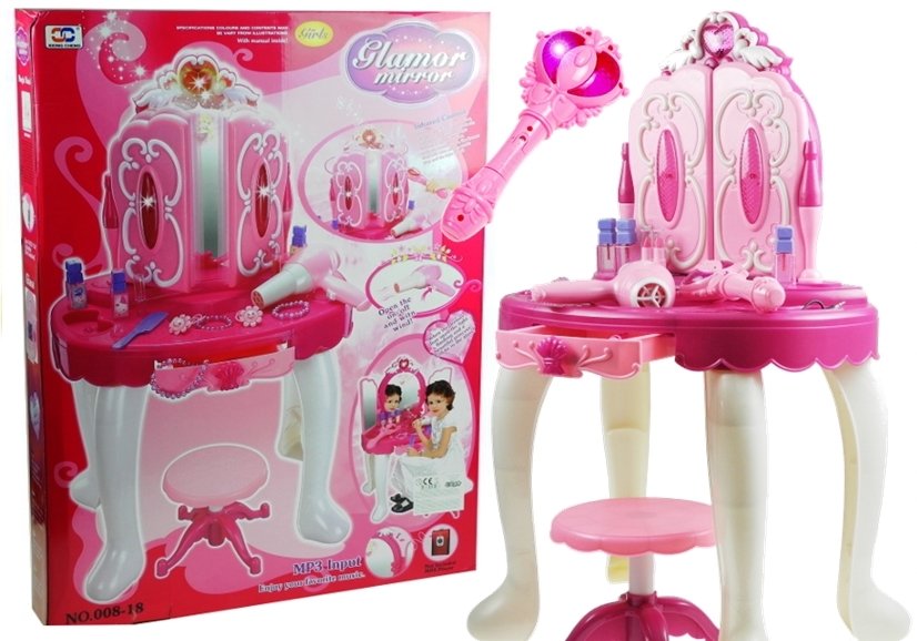 mamido  Princeznovský toaletní stolek s hůlkou růžový