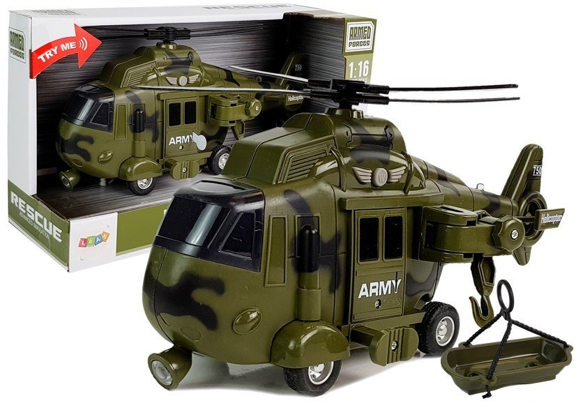 Levně Vojenský záchranný vrtulník 1:16 s efekty