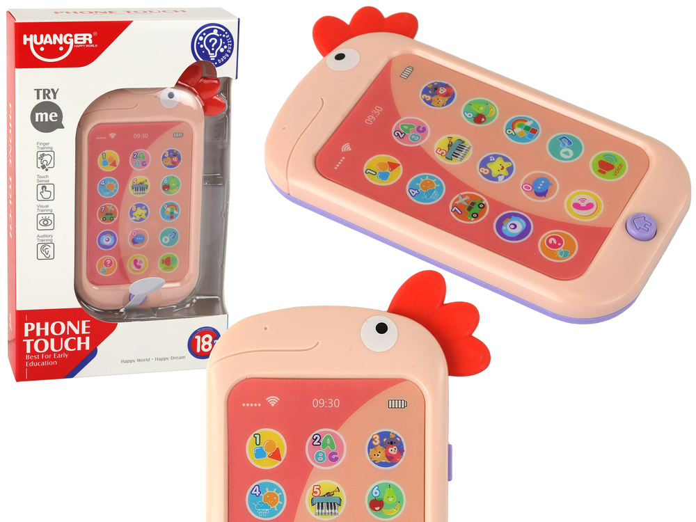 Levně Dětský interaktivní telefon k učení angličtiny růžový