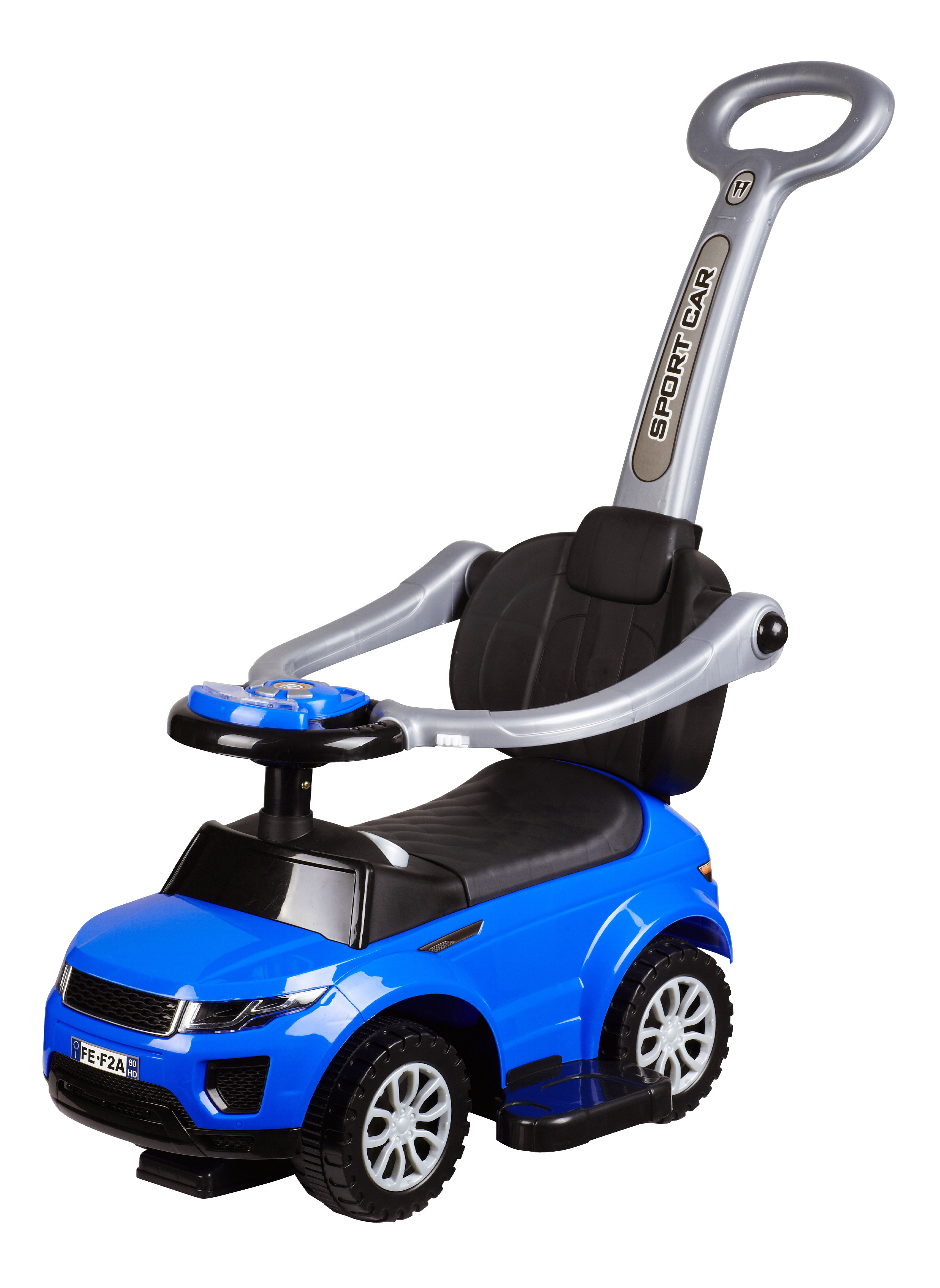 Levně Odrážedlo Sport Car s vodící tyčí 3v1 modré