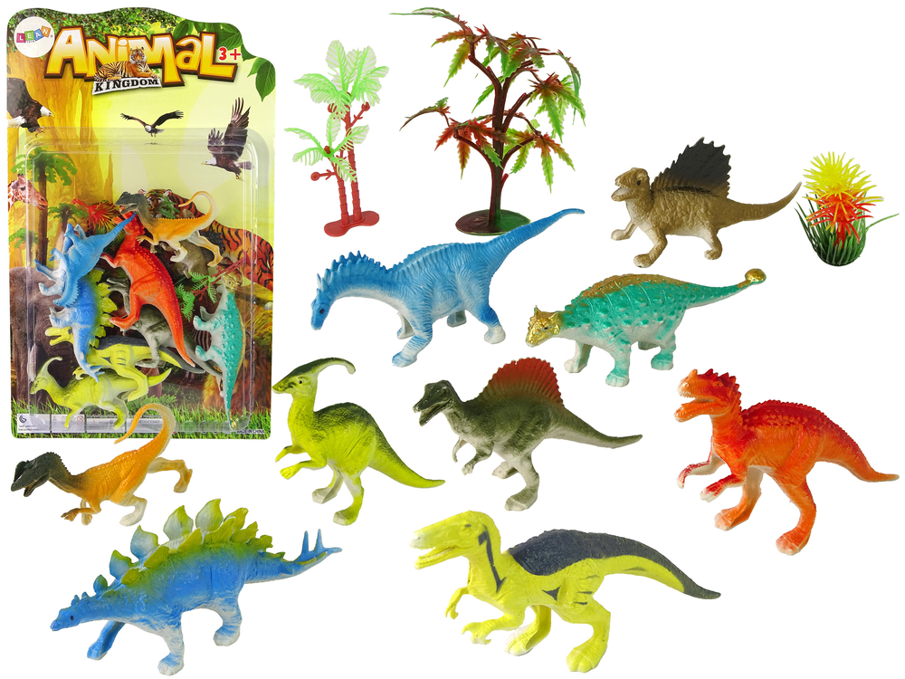 Levně Sada barevných figurek dinosaurů, 9 kusů