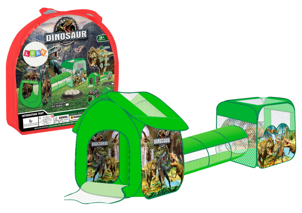Levně Dětské hřiště 3v1 stan s tunelem dinosauři