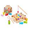 Dřevěná dovednostní hra Chytání rybiček se 2 pruty