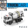 Auto míchačka na beton se zvuky a světly 1:16 bílá