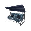 hustawka ogrodowa siedzisko textylina 2x1 wzor liscie granatowa (3)