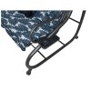 hustawka ogrodowa siedzisko textylina 2x1 wzor liscie granatowa (10)