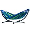 pol pm Hamak Ogrodowy Ze Stelazem Dwuosobowy Zielono Niebieski 200x120 26573 2