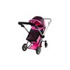 Kočárek pro panenky Alice 2v1 růžovo černý4