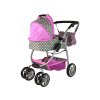 Kočárek pro panenky 2v1 růžový s hvězdičkami08