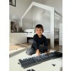 Dětský keyboard s mikrofonem rádiem nahráváním černý2