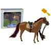 Figurka koně s hřebenem a hnědou hřívou