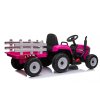 Elektrický traktor s vlečkou T2 růžový 12V7Ah EVA kola4