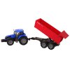 Zemědělský traktor s přívěsem modrý