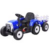 elektrický traktor s vlečkou modrý