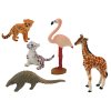 Sada figurek zvířata žirafa plameňák slon tygr