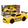 Závodní auto se světly a zvuky otevírací motor žluté