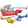 Záchranná kovová helikoptéra s otevíracími dveřmi 3 druhy