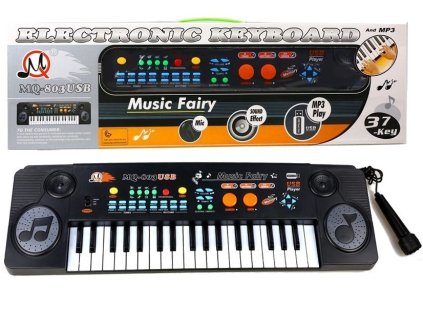 223692 detske klavesy s mikrofonem cerne