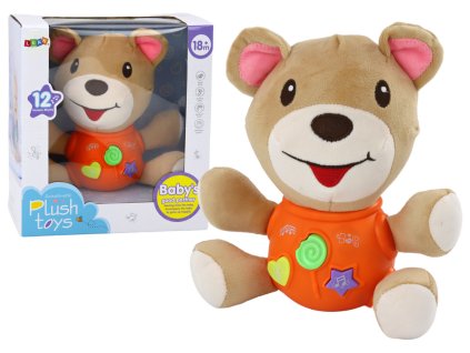 210532 interaktivni plysovy medvidek oranzovy hrajici 23 cm
